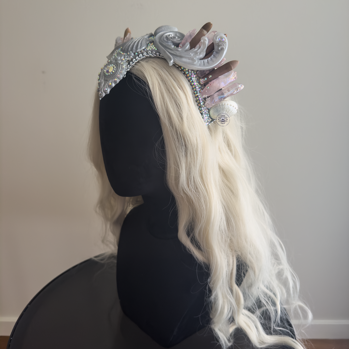 Baby Pink Crystal Shell Halo