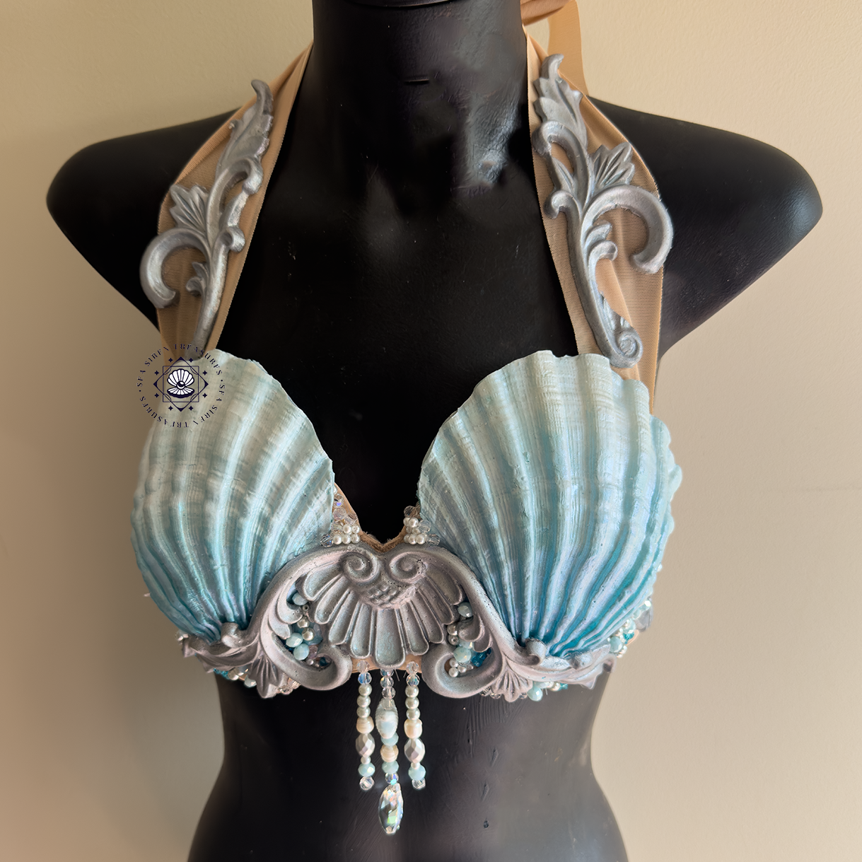 Blue Silver Shell Top