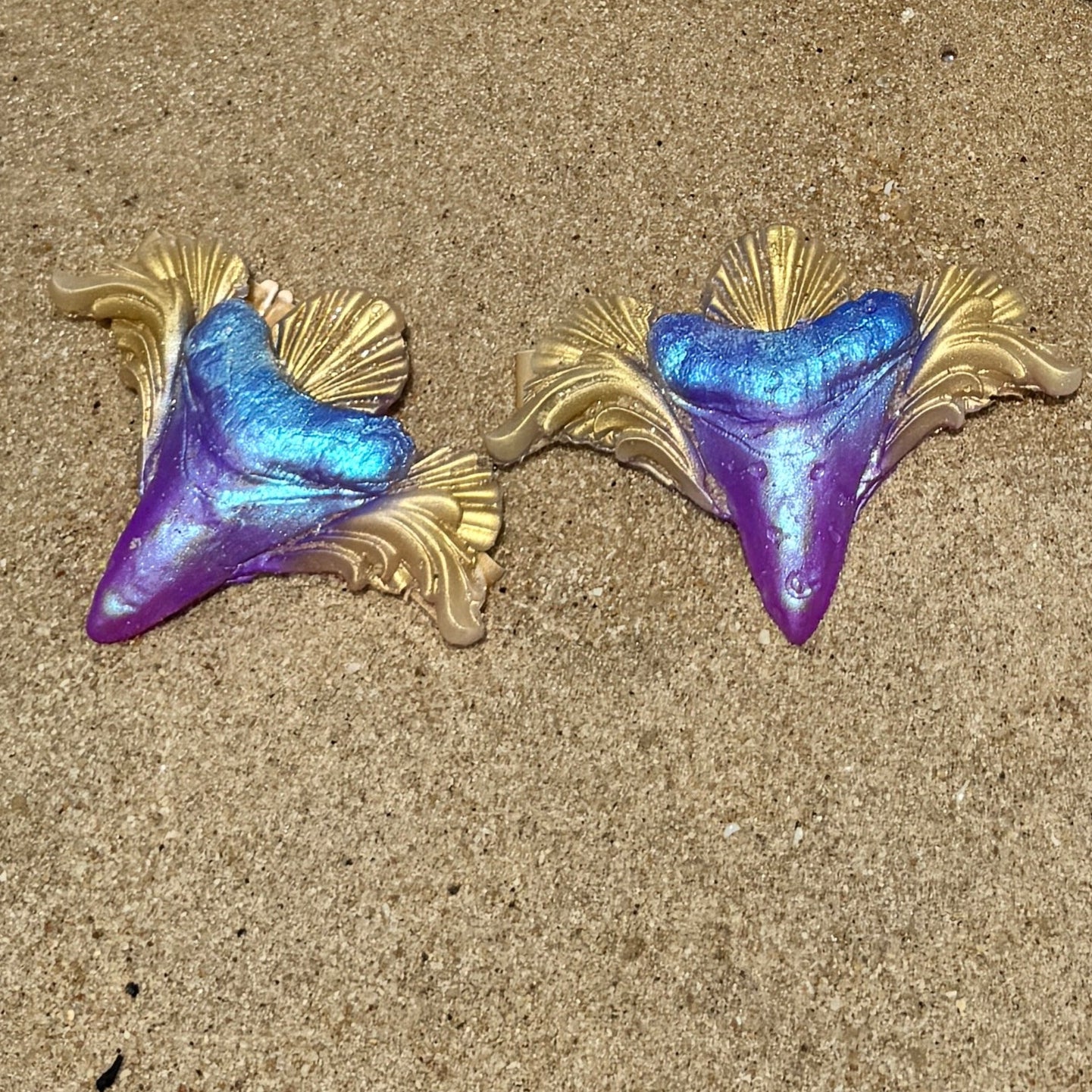 Custom Purple Ombre Shark Tooth Armbands