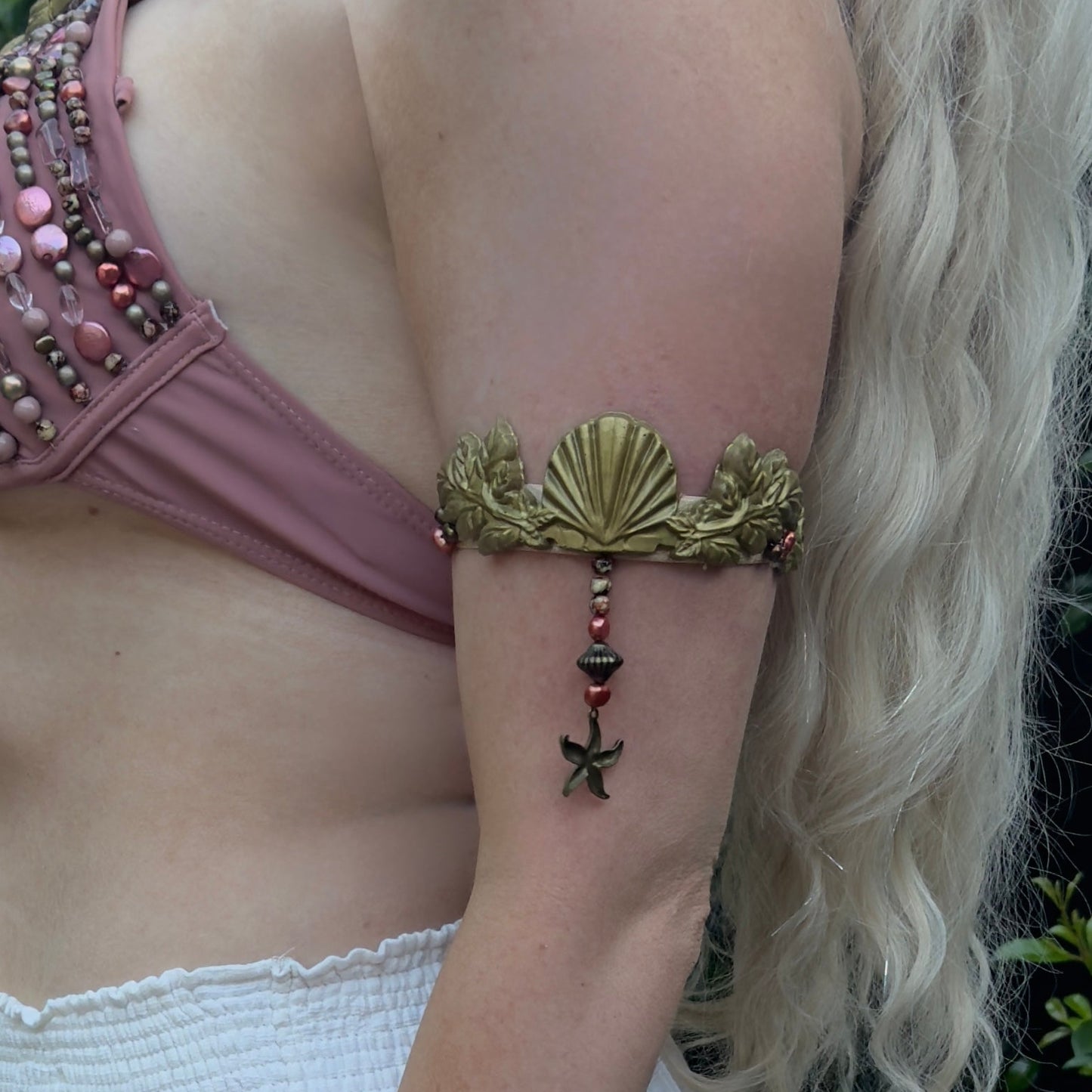 Gold Scallop Shell Armbands