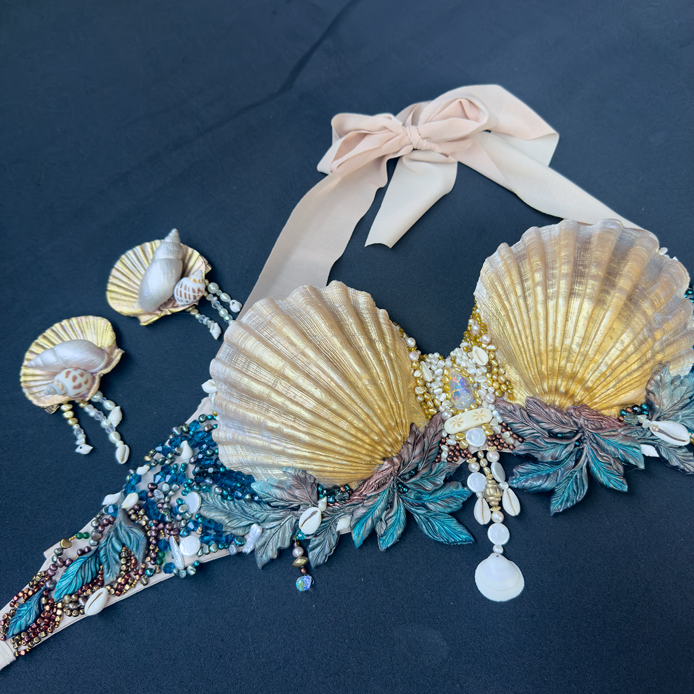 Gold Ombre Leaf Shell Top