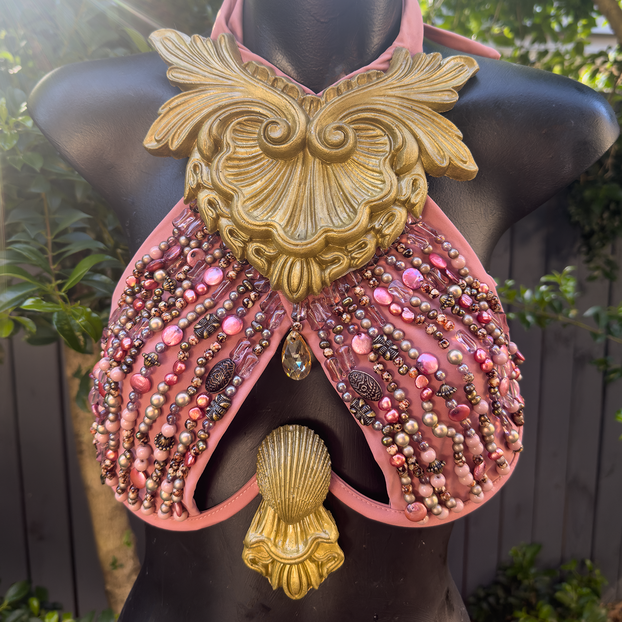 Pink Gold Beaded