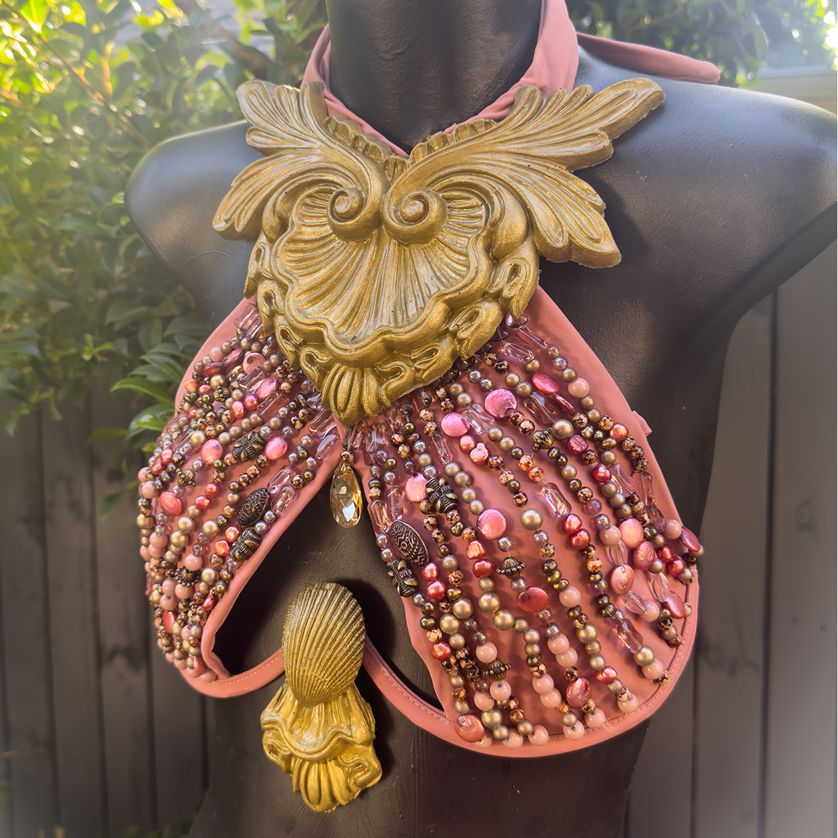 Pink Gold beaded halter