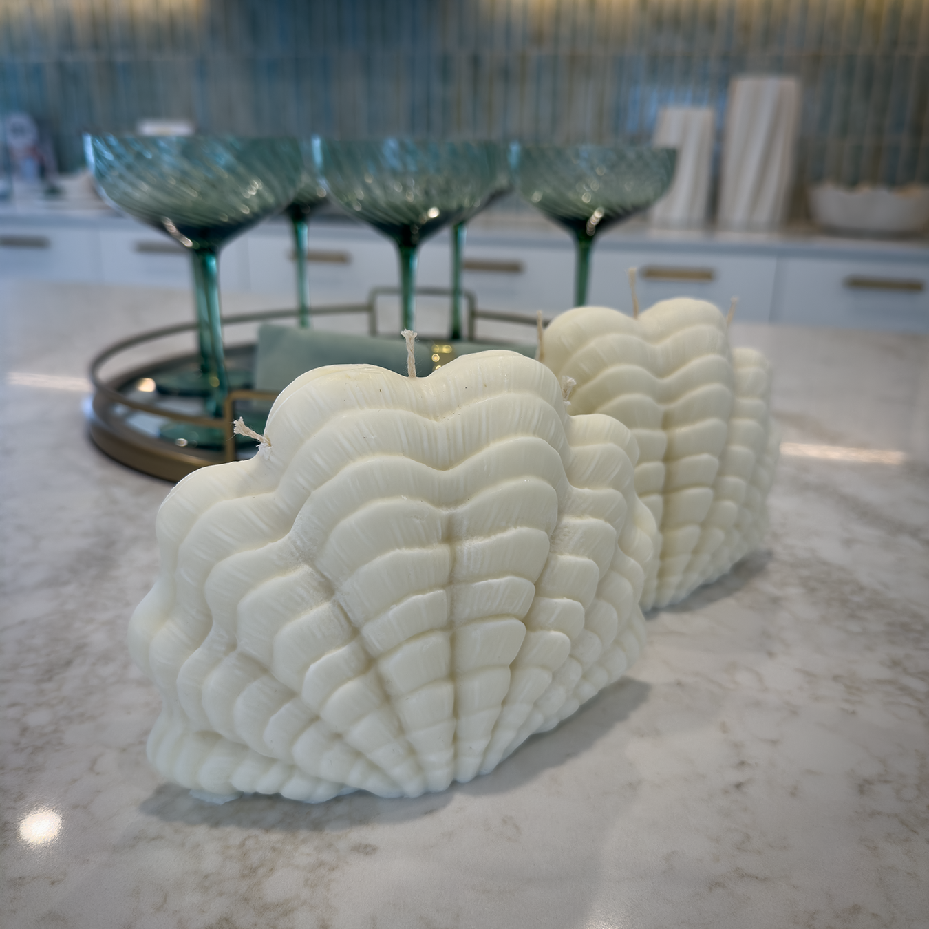 Luxury Shell Candle in Kitchen