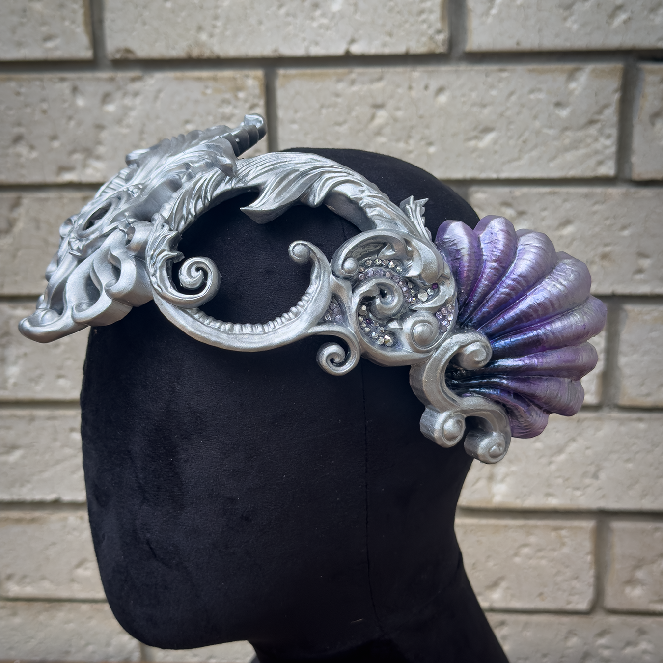 Silver Black Purple Crown Detail